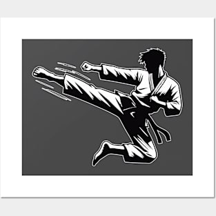 Jump kick roundhouse kick, Dollyo Chagi design Posters and Art